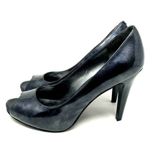 Load image into Gallery viewer, Nine West Dark Gray Metallic Open Toe Heel Size 9.5 M