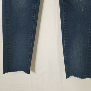 Brappers 30th Anniversary Distressed Dark Blue Raw Hemline Jeans Size Large 30