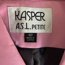 Load image into Gallery viewer, Kasper ASL Blazer Single Breasted Black Pink Accents Womens Petite Size 4