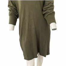 Load image into Gallery viewer, Socialite Knit Sweater Dress Olive Gray Vneck Size Large