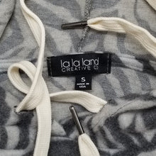 Load image into Gallery viewer, La La Land Hoodie Womens Small Gray Zebra Print NEW