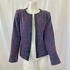 Christopher Banks Petites Women’s Multicolored Fabric Open Front Blazer PL