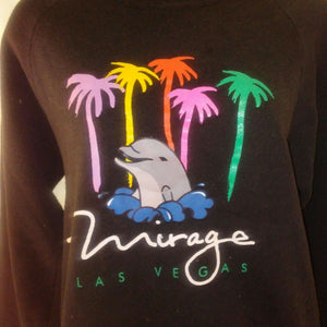 Mirage Las Vegas Casino Womens Vintage 90's Black Sweatshirt Large