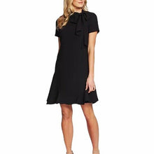 Load image into Gallery viewer, CeCe A-Line Bow Dress Shift Womens Black Size 8 Pussybow Classic