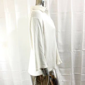 Denim & Co. Women's White Quarter Sleeve White Casual Top Size Large