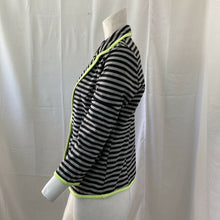 Load image into Gallery viewer, Olsenboyle Womens Black and Gray Striped Blazer Style Jacket Size Medium