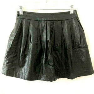 Forever 21 Womens Black Polyurethane Flair Mini Skirt Small