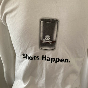Jagermeister Shots Happen White Short Sleeve Tshirt Medium Large