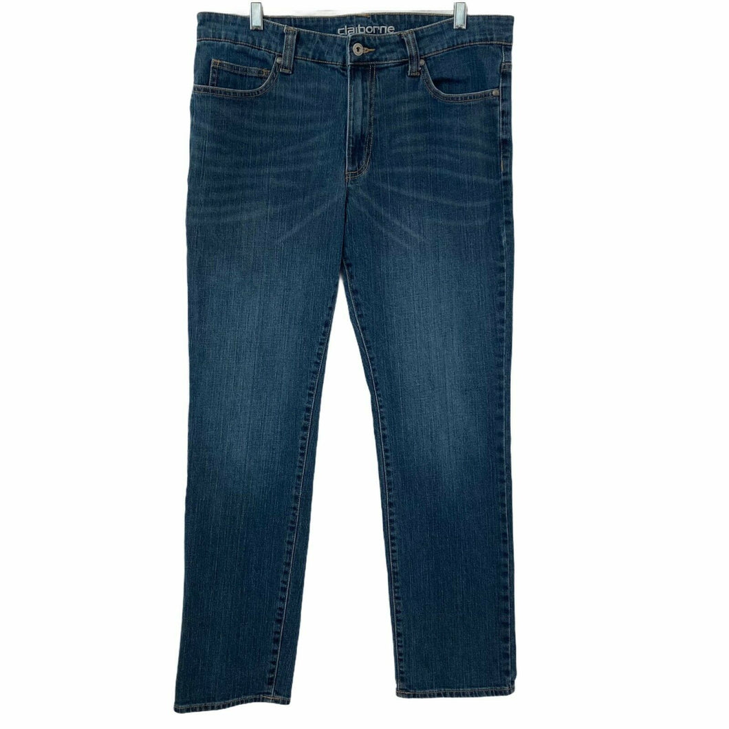 Claiborne Men Straight Fit Blue Denim Jeans Size 34x32