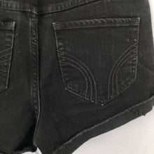 Load image into Gallery viewer, Hollister Short Shorts Black Denim Womens Juniors Size 5 27 cuffed hi rise