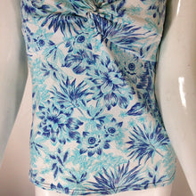 Load image into Gallery viewer, Lands End Womens Blue and White Floral Patterned Tankini Size 4