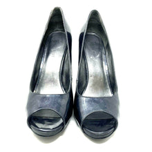 Load image into Gallery viewer, Nine West Dark Gray Metallic Open Toe Heel Size 9.5 M