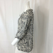 Load image into Gallery viewer, East Fifth Petites womens Black and White Zebra Print Blouse Large Petite