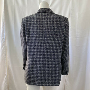 Vintage Austin Reed Petites Womens Tweed Wool Silk Blend Blazer Jacket Size 8
