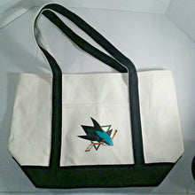 Load image into Gallery viewer, San Jose Sharks Vintage White Canvas Tote Bag 13.25x18