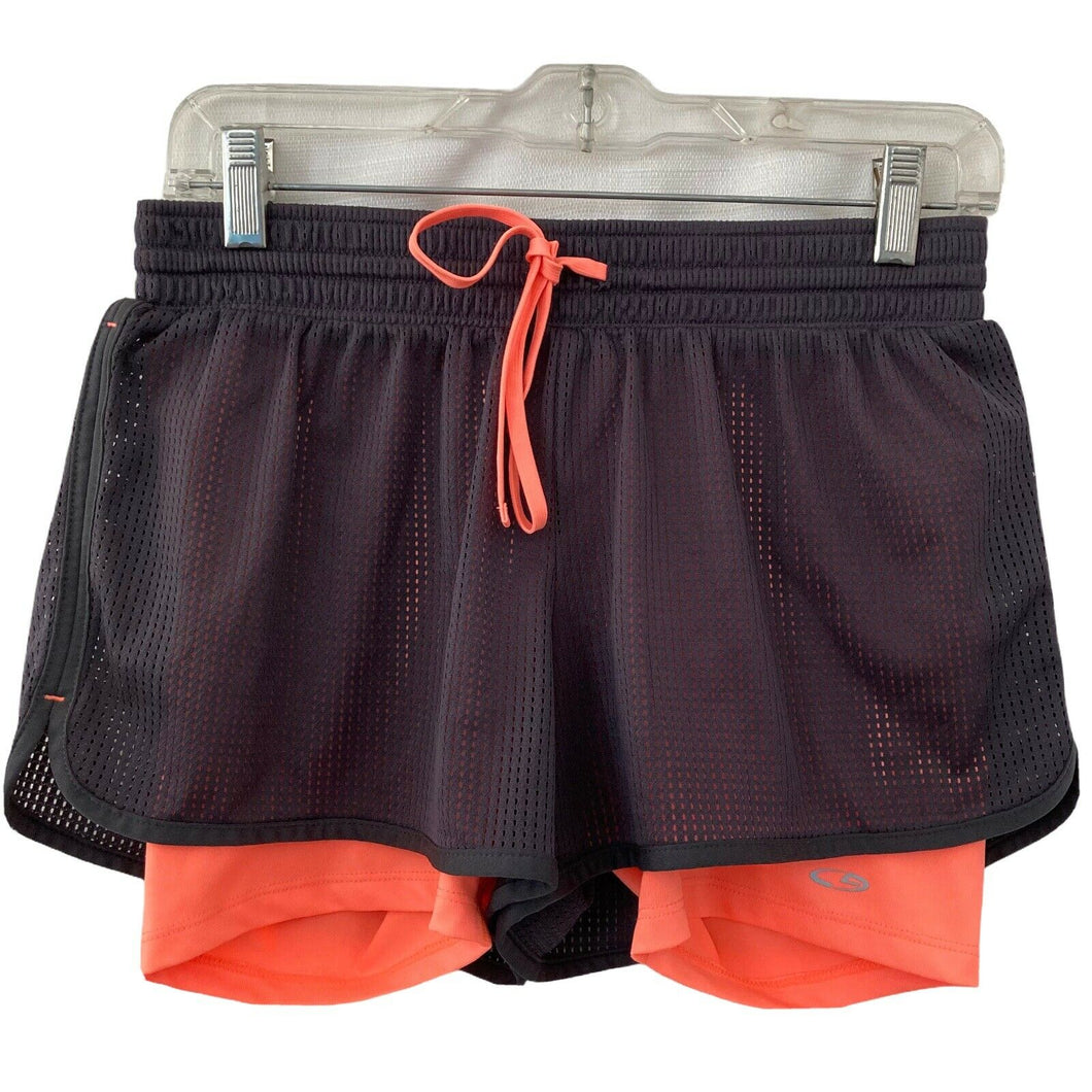 Champion DuoDry Shorts Running Womens Size Medium Orange Gray