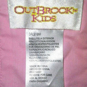 Outbrook Kids Toddler Girls Pink Baby Coat 18 Months