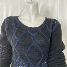 Load image into Gallery viewer, Olive + Oak Womens Dark Blue Cable Knit Style Pullover Sweater Size Small