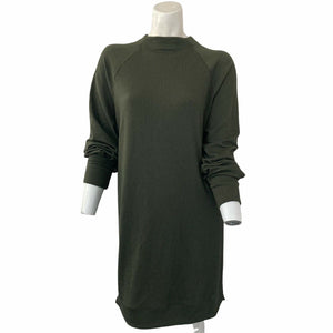 Socialite Dress Mini Ribbed Olive Green Womens Size Small
