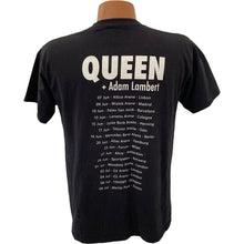 Load image into Gallery viewer, Queen + Adam Lambert 2014 tour concert t-shirt with dates on back classic rock