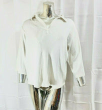 Load image into Gallery viewer, Denim &amp; Co. Women&#39;s White Quarter Sleeve White Casual Top Size Large