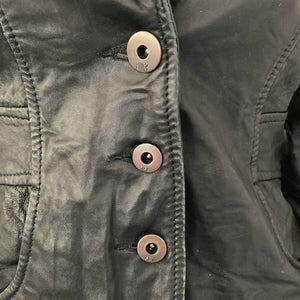 Armani Exchange Leather Jacket Black Cropped Womens Size XS