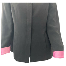 Load image into Gallery viewer, Kasper ASL Blazer Single Breasted Black Pink Accents Womens Petite Size 4