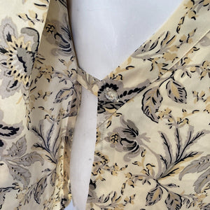 Vince Camuto Blouse Womens Small Yellow Floral Wrap New