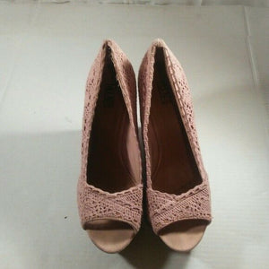 Mix Number 6 Womens Champagne Pink Summer Wedges Size 10M