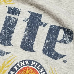 Heather Gray Miller Lite Beer Logo Short Sleeve Thin T-Shirt L pilsner