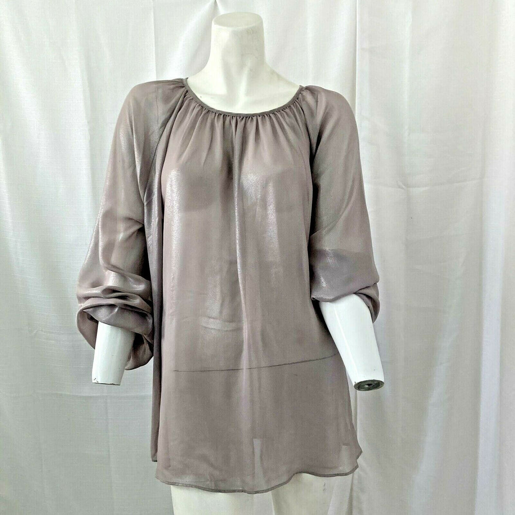 Prologue Womens Semi Sheer Long Sleeve Shimmer Blouse Size XL