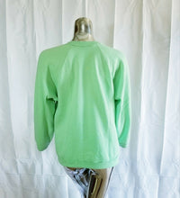 Load image into Gallery viewer, Designs West VTG 80s Lime Green Mickey Mouse Long Sleeved Sweatshirt Size Large