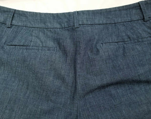 Ann Taylor Pants Womens Dark Wash Stretch Wide Leg Cuffed Cropped Pants 14P