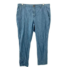 Load image into Gallery viewer, Gap Girlfriend Khaki Pants Twill Size 12 Blue Light Wash Hi Rise