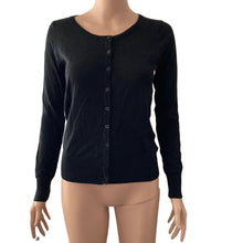 Load image into Gallery viewer, Rhapsodielle Debut Cardigan Sweater Womens Small Black Stretch New