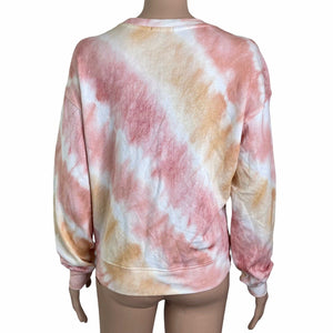 Rails Sweatshirt Women’s Small Pink Peach White Pastel Tie dye Stretch New