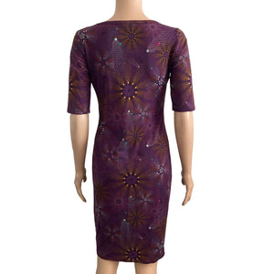 Lularoe Dress Simply Comfortable Multi Pattern Purple Dress Womens XS