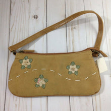 Load image into Gallery viewer, Womens Girls Light Brown Suede Purse w Floral Design Small