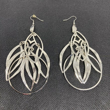 Load image into Gallery viewer, Silver Tone Sparkle Boho Chic Hanging Earrings