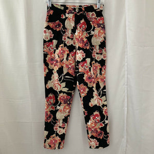 Pengkalou Womens Multicolored Floral Pants Size Medium