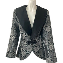 Load image into Gallery viewer, Vintage Michael Marcello Blazer Women’s Floral Lace Black Gray Large Formal