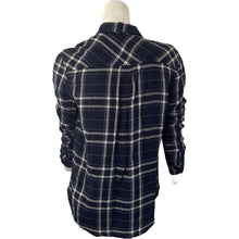 Load image into Gallery viewer, Paige Shirt Plaid Button Front Womens Black and White Size XS