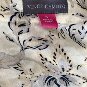 Vince Camuto Blouse Womens Small Yellow Floral Wrap New