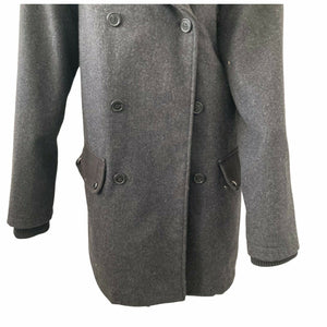 Marc Ecko Cut & Sew OverCoat Wool Blend Mens Gray Size Medium Full Length