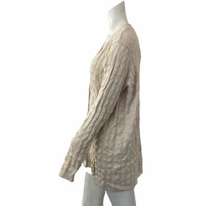 Joseph A Sweater Long Cardigan Oatmeal Heather Beige Womens Size Large