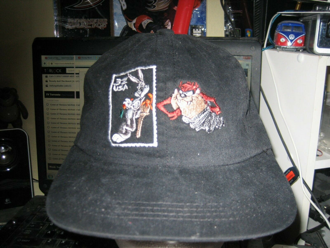 LOONEY TUNES TAZ BUGS BUNNY BASEBALL HAT CAP ADULT ONE SIZE STAMP COLLECTION