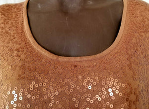 Robertson Womens Mocha Brown Bronze Sequin Ribbed Tank Top Plus Size 1X
