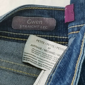 Gloria Vanderbilt Jeans Gwen Straight Leg Womens Blue Size 8P