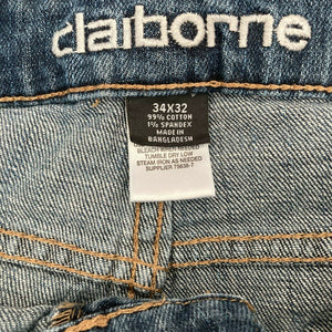 Claiborne Men Straight Fit Blue Denim Jeans Size 34x32