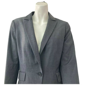 Ann Taylor Blazer Wool Blend Gray Womens Size 6